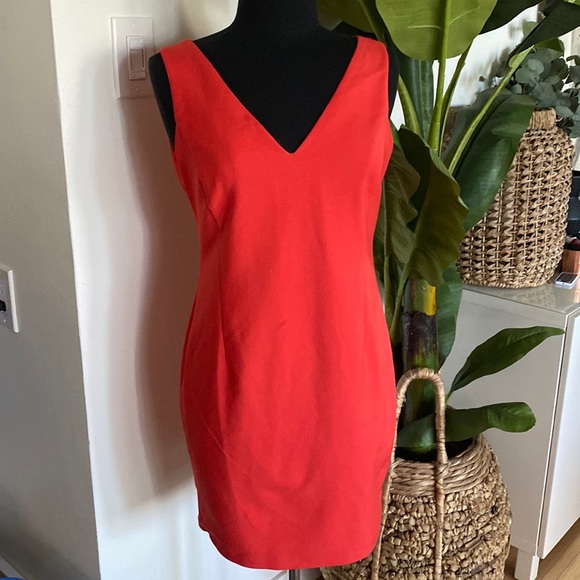 Zara Orange Sleeveless Dress Mid-Length - Picture 1 of 9